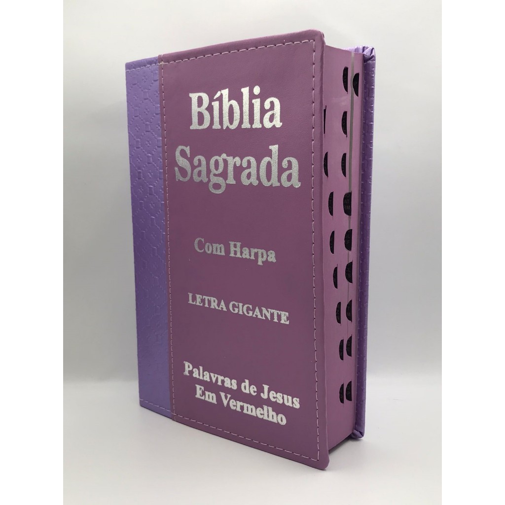 Bíblia Sagrada Tamanho Grande Com Harpa Palavras de Jesus em vermelho Faixa Lilás em Oferta na Shopee
