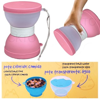 Pote De Passeio Para Cães Com 2 Divisões cores diversas - Lancheira Pet para Água e Ração muito prático em Oferta na Shopee