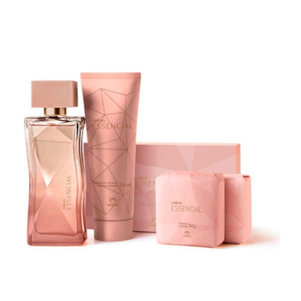 PRESENTE NATURA ESSENCIAL FEMININO RITUAL- Deo Colônia + Hidratante Corporal + 2 Sabonete em barra.