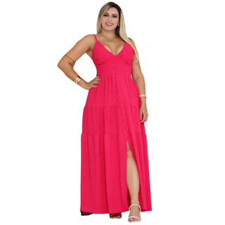 Vestido Longo De Alça Elegante fenda lateral Moda 2023