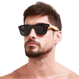 Óculos De Sol Masculino Haste De Madeira Bambu Impresso RF528