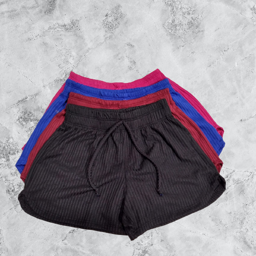 Short Malha Canelada Infantil Tecido Canelado