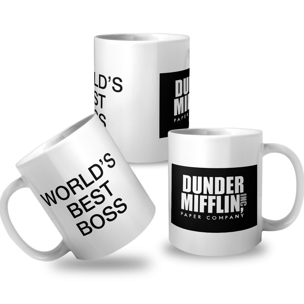 Caneca The Office Série The Worlds Best Boss Serie Dunder Mifflin Netflix Aniversario Festa Full HD