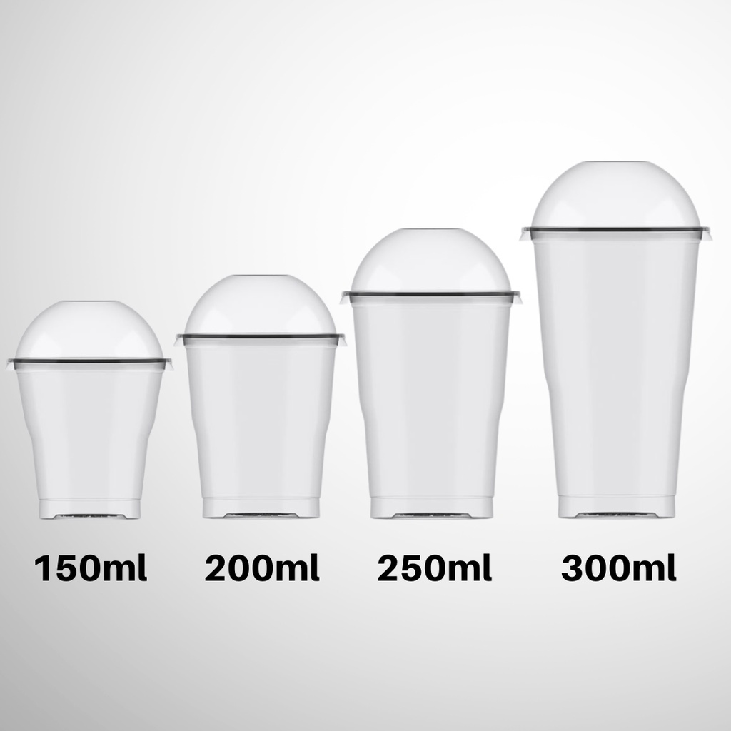 60 Copos com Tampa Bolha sem furo 150ml 200ml 250ml ou 300ml Plastilânia