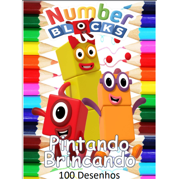 100 Desenhos Para Pintar e Colorir NumberBlocks - Folhas A4 Avulsas! - Folhas A4 Sulfite Avulsas/Soltas