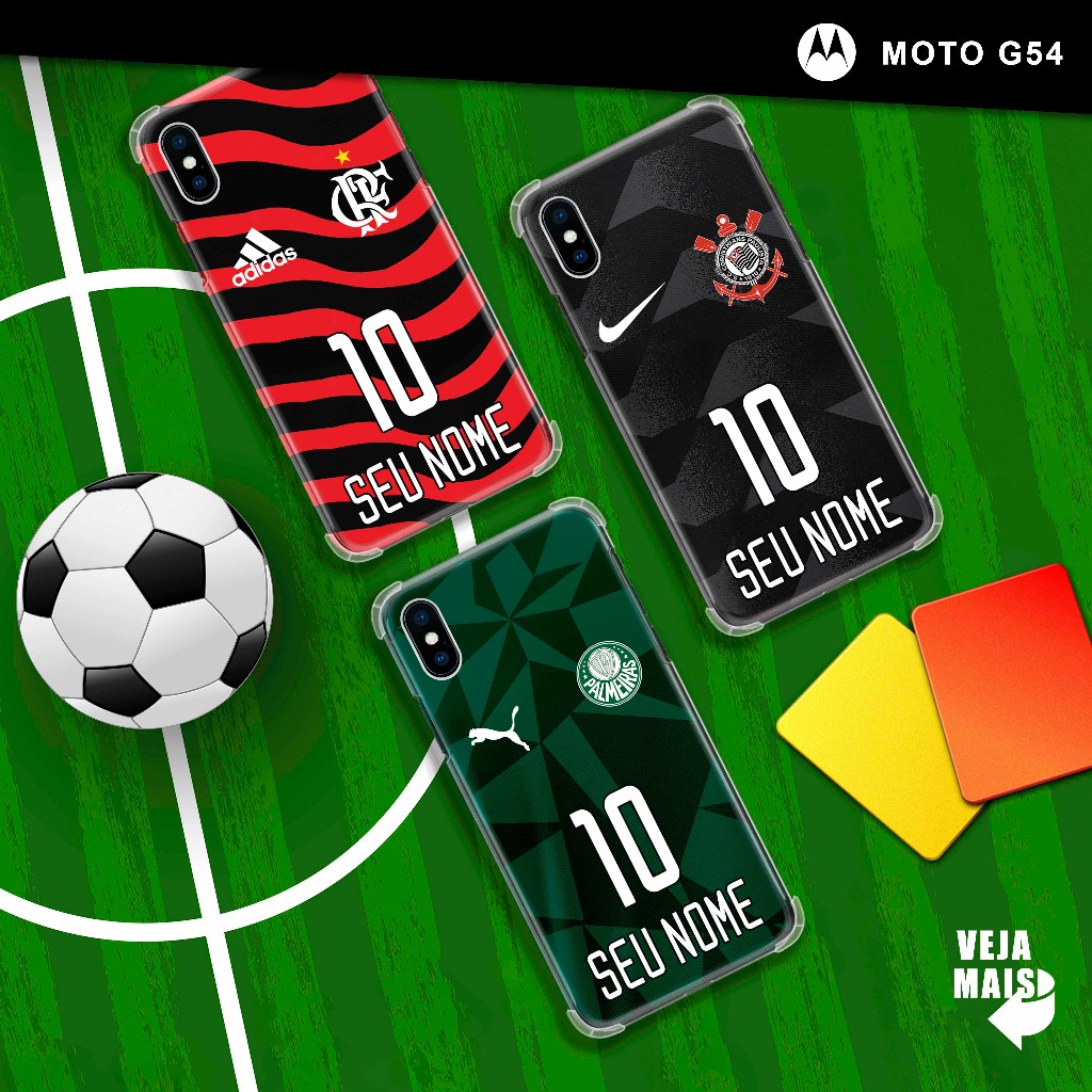 Capa Capinha - Motorola Moto G54 - Times Futebol Nacional Personalizado