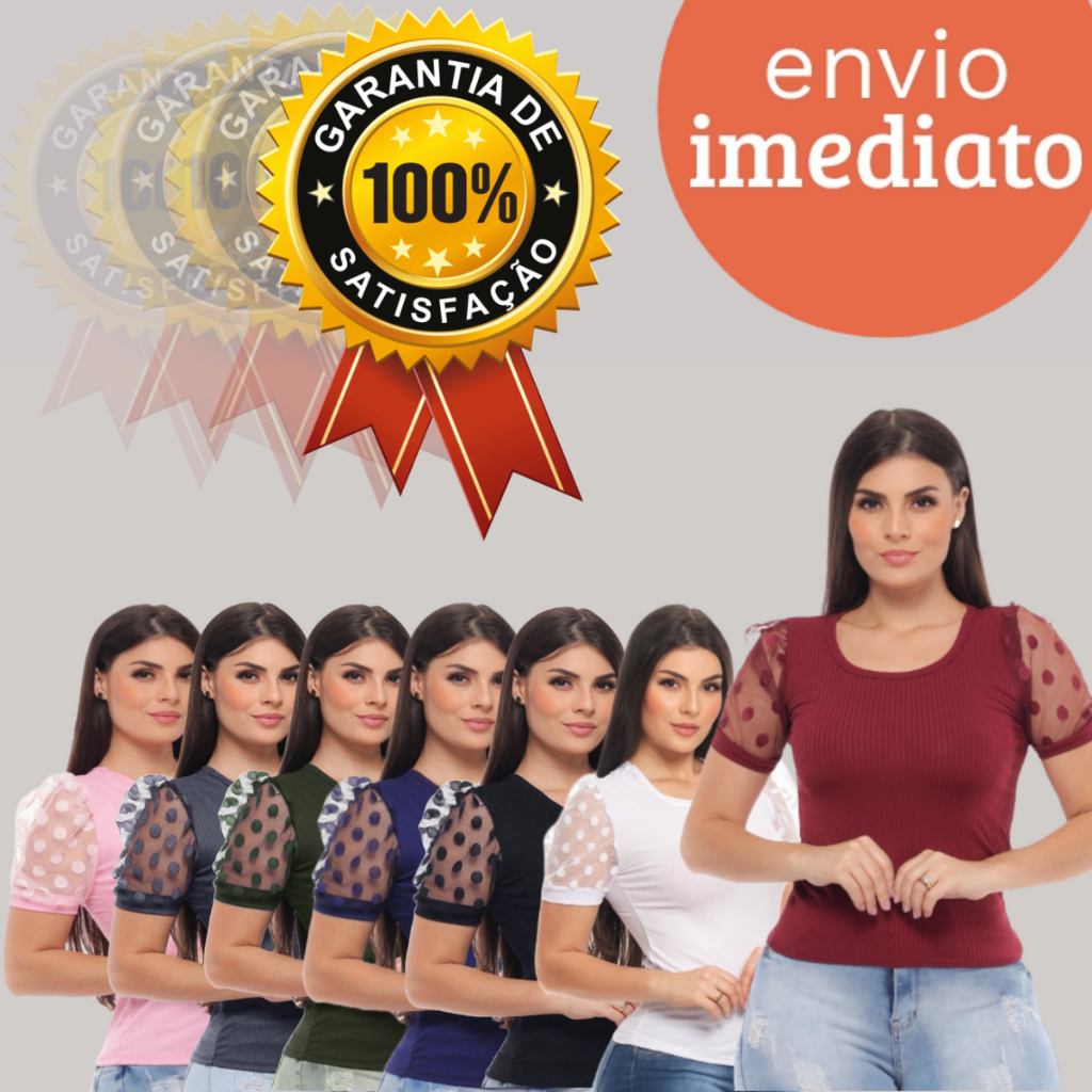 Blusa Feminina Manga Princesa tule Bufante Curta Bolinha Poá Moda Evangélica Luxo elegante Blogueira tendência casual