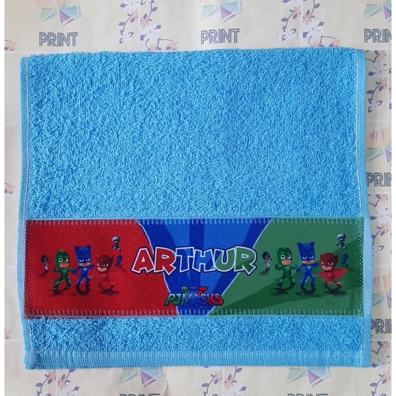 Toalhinha de Mão Pj Masks Personalizada #ZLprint - Toalha Lavabo Infantil PjMasks + NOME