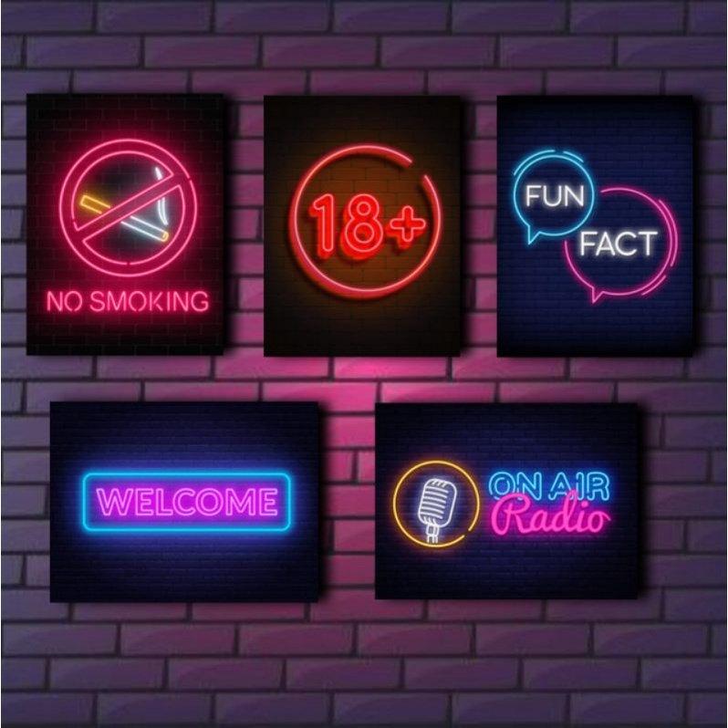 Quadro decorativo estilo neon, pôsteres de estilo néon para quarto de meninos legais decoração