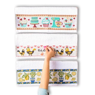 Pano De Prato Atoalhado Cozinha Kit Com 3 Peças em Oferta na Shopee