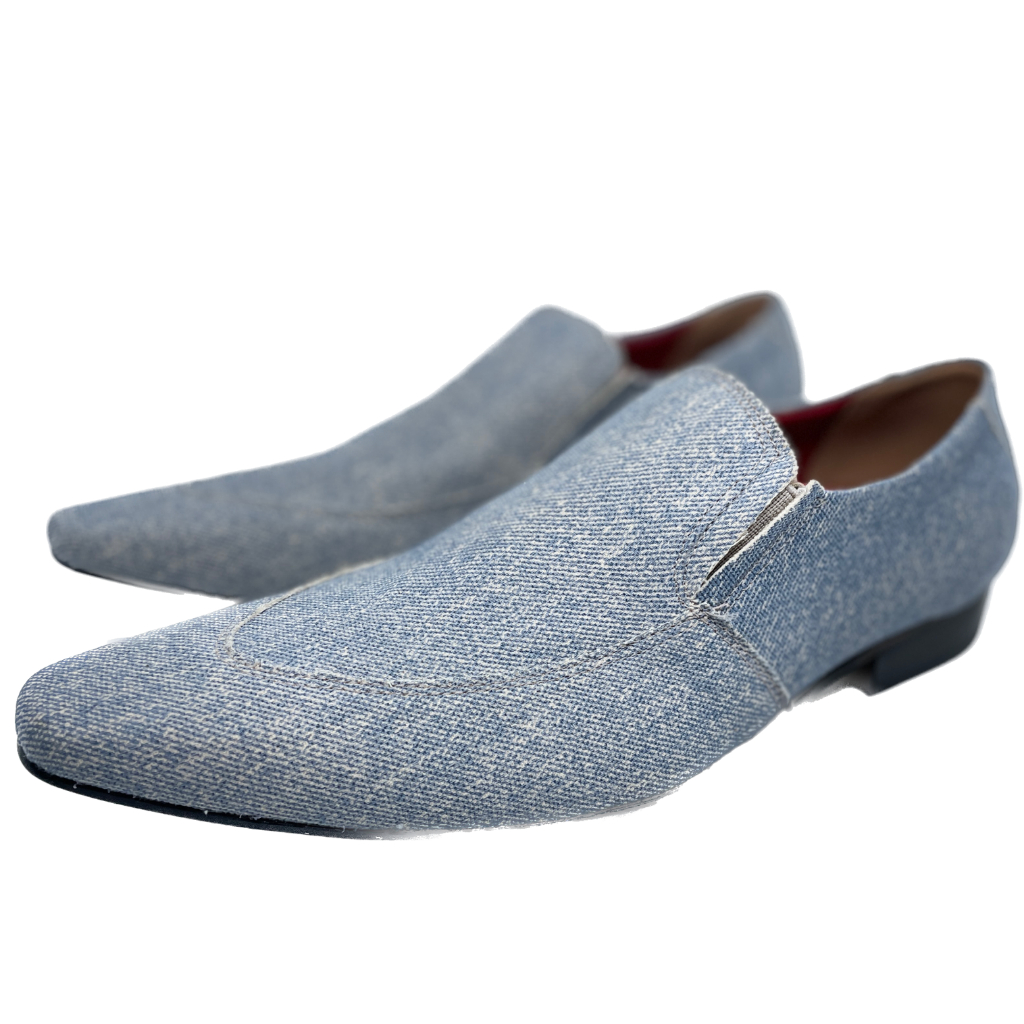 Sapato Masculino Italiano em Couro Social Executivo Plato Ref: 1149 Azul Azul