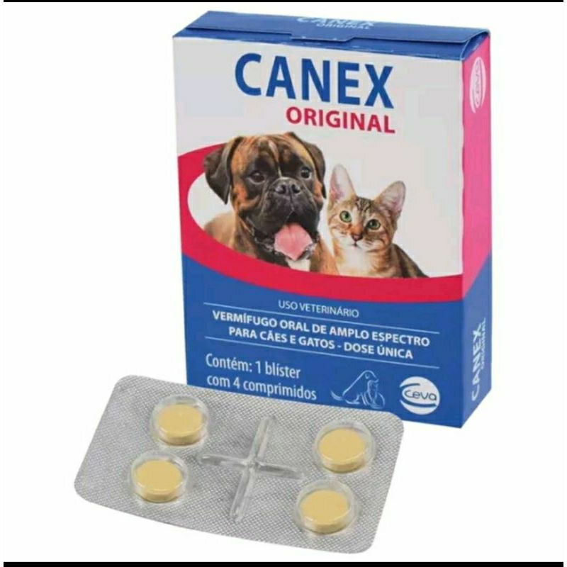 Canex Original Vermífugo de Cães e Gatos - 4 Comprimidos Ceva