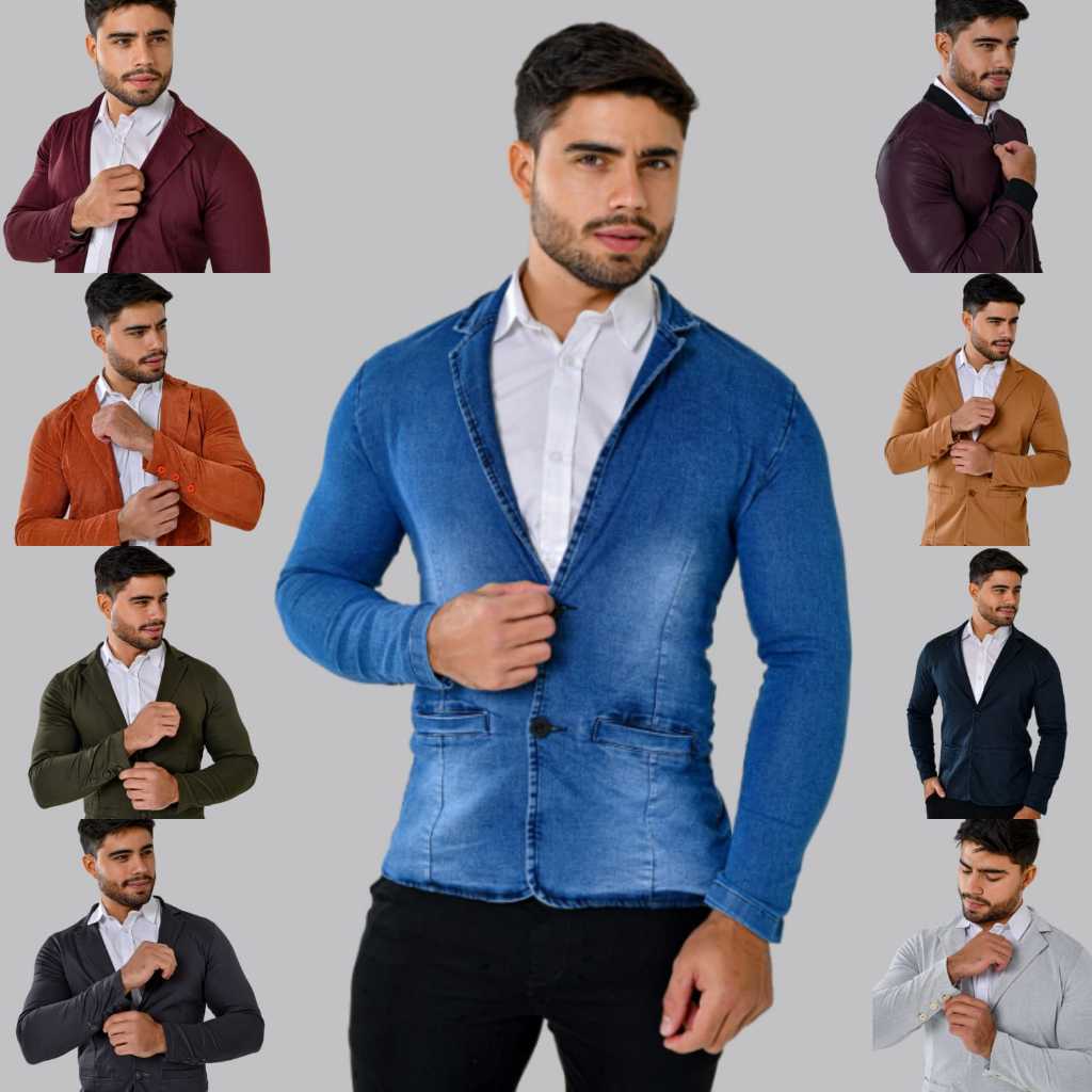 Blazer Masculino Slim Fit Elastano Moderno Casual Esporte Fino