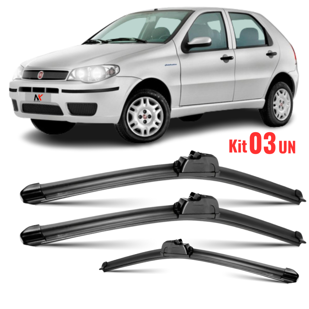 Kit 3 Palheta Limpador Parabrisa Dianteiro + traseiro Fiat Palio G3/G4 2004 á 2015 em Oferta na Shopee