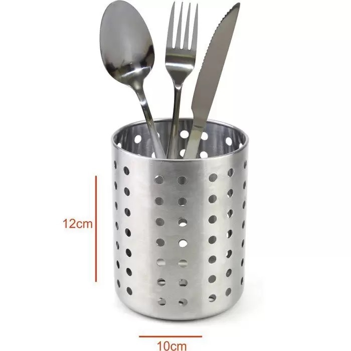 Porta Talher Vazado Escorredor De Inox Cozinha Porta Objetos 9,5×12