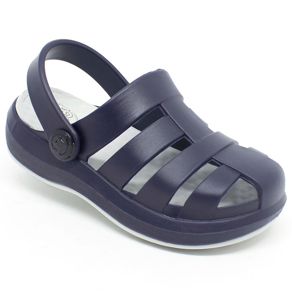 Sandália Babuche Papete Chinelo Infantil Plugt Menino Pop Azul Marinho Gelo