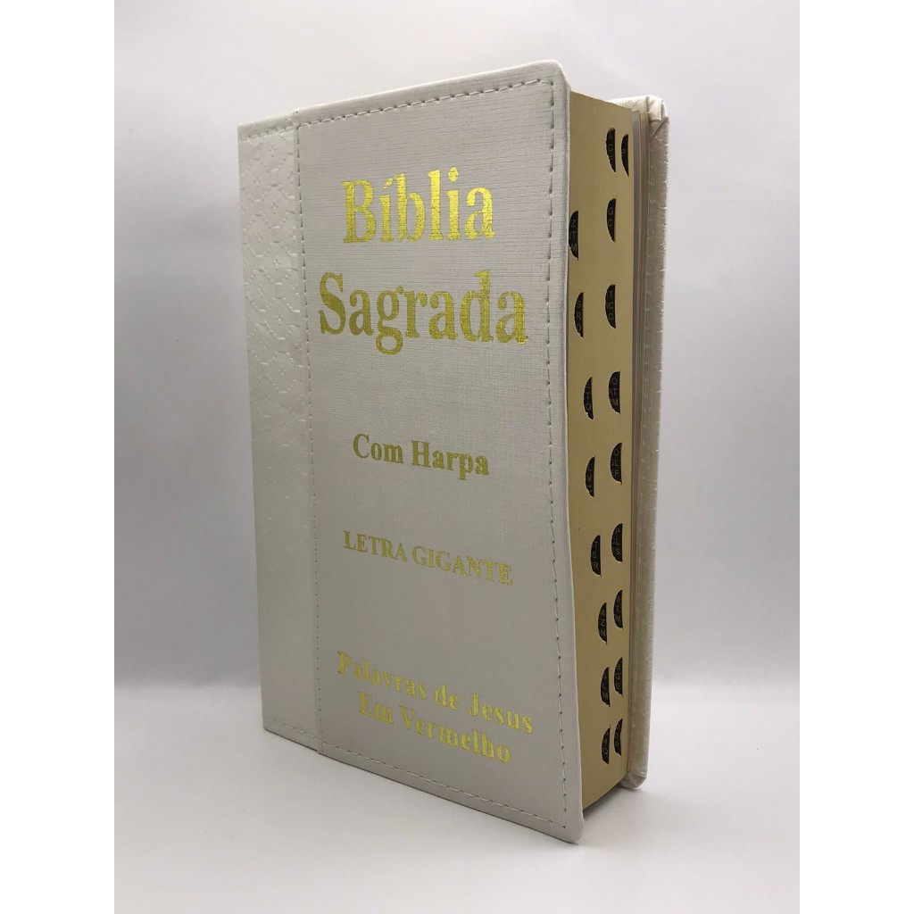 Bíblia Sagrada Tamanho Grande Com Harpa Palavras de Jesus em vermelho Faixa Branca em Oferta na Shopee