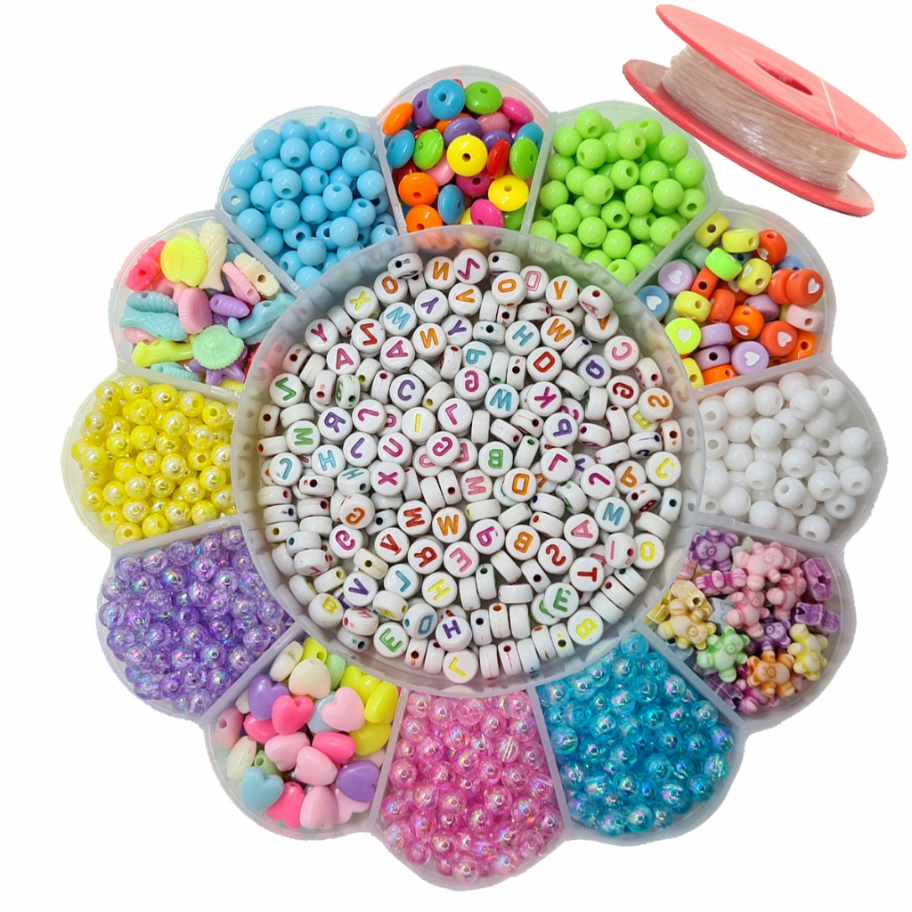 Miçangas Infantil 1850 peças com Maleta Divisória Iniciante em Oferta na Shopee