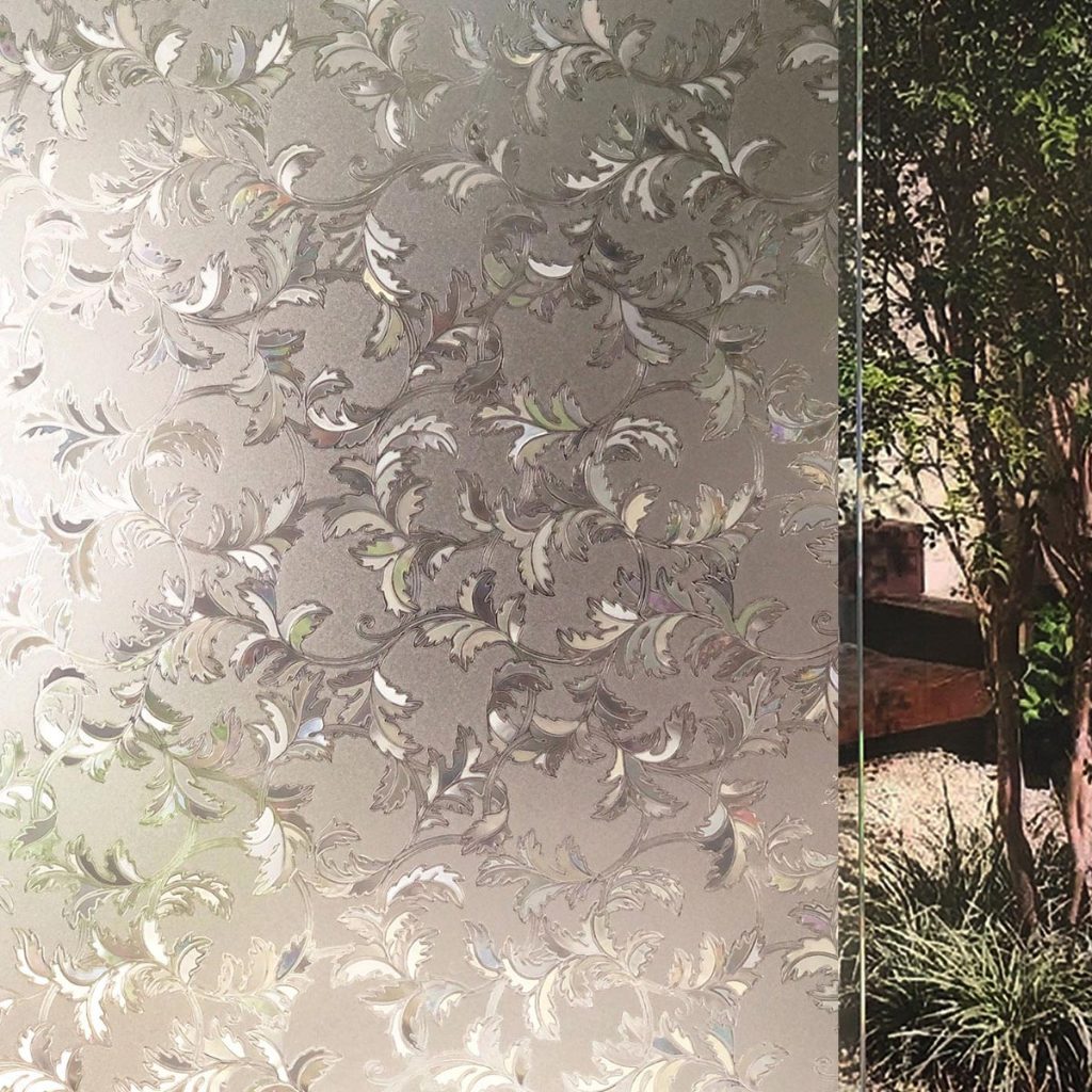 Pelicula Adesivo Eletrostatica 3D para Vidro no Modelo Ramo de Folhas para Portas e Janelas em Oferta na Shopee