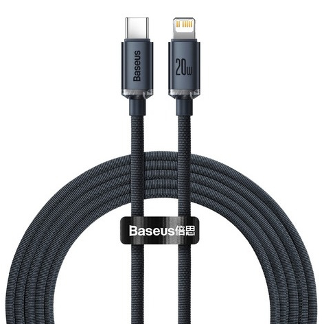 Cabo Turbo 20W Baseus Tipo C Lightning Apple Iphone 11 12 13 14 Series Crystal Shine PD 2 Metros