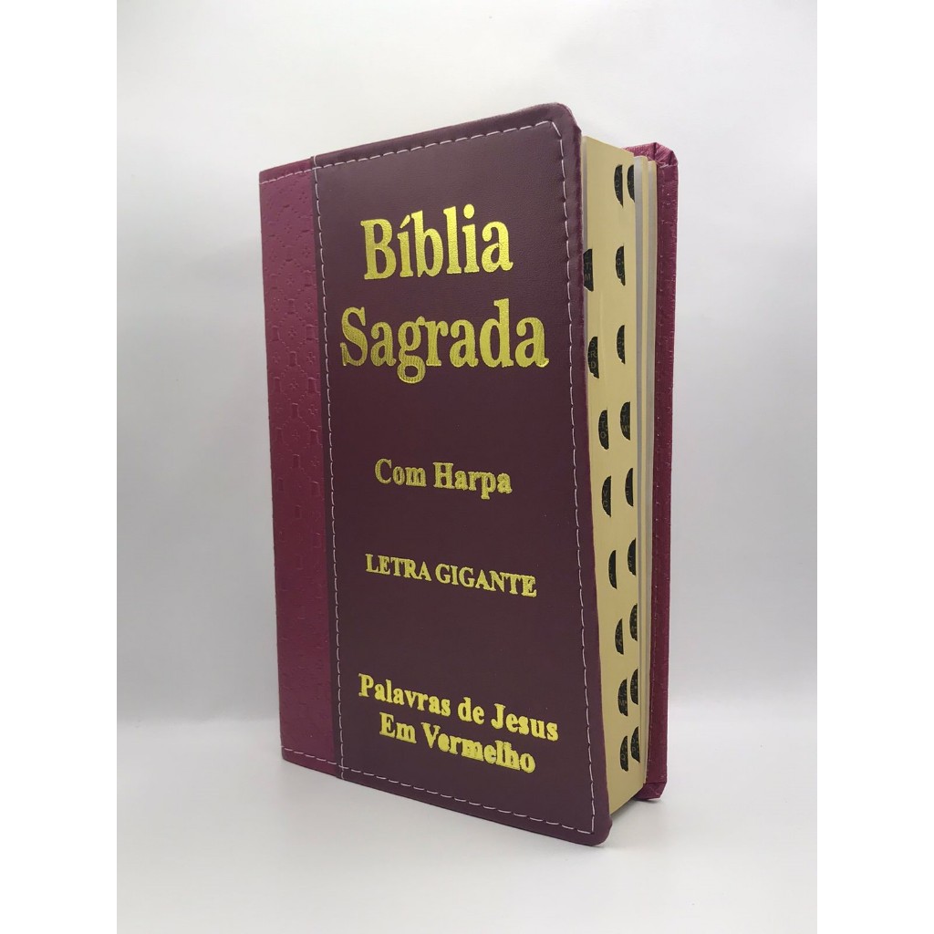 Bíblia Sagrada Tamanho Grande Com Harpa Palavras de Jesus em vermelho Faixa Vinho em Oferta na Shopee