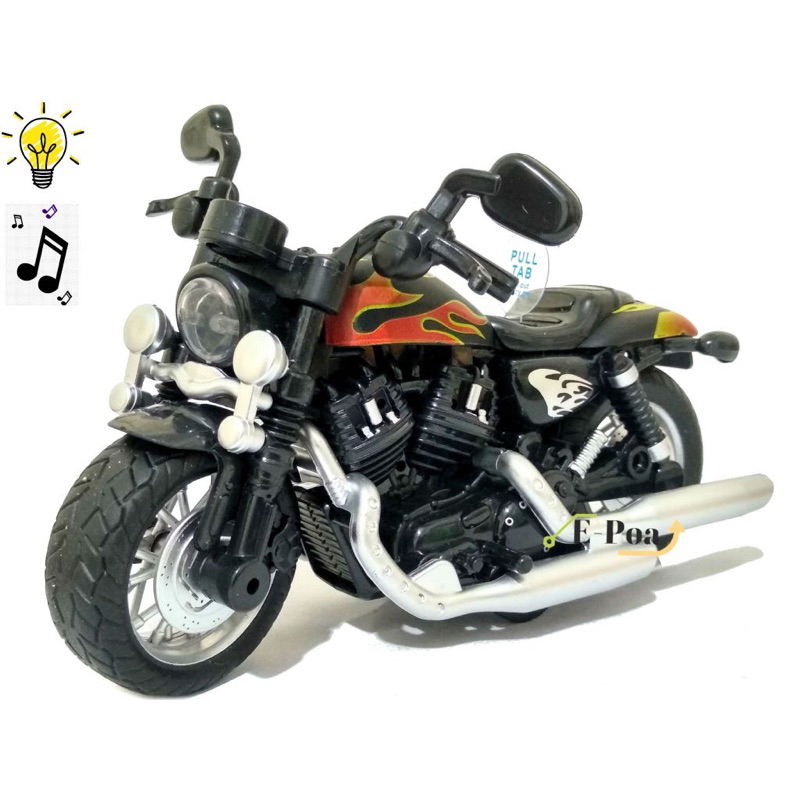 Miniatura de Moto Metal Die Cast Harley Davidson com Som e Fricção Coleção Brinquedo 1:14