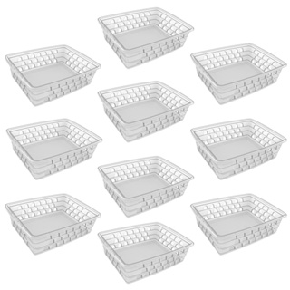 Cesto Organizador Kit 10 Peças 25x19x7cm Transparente Grande em Oferta na Shopee