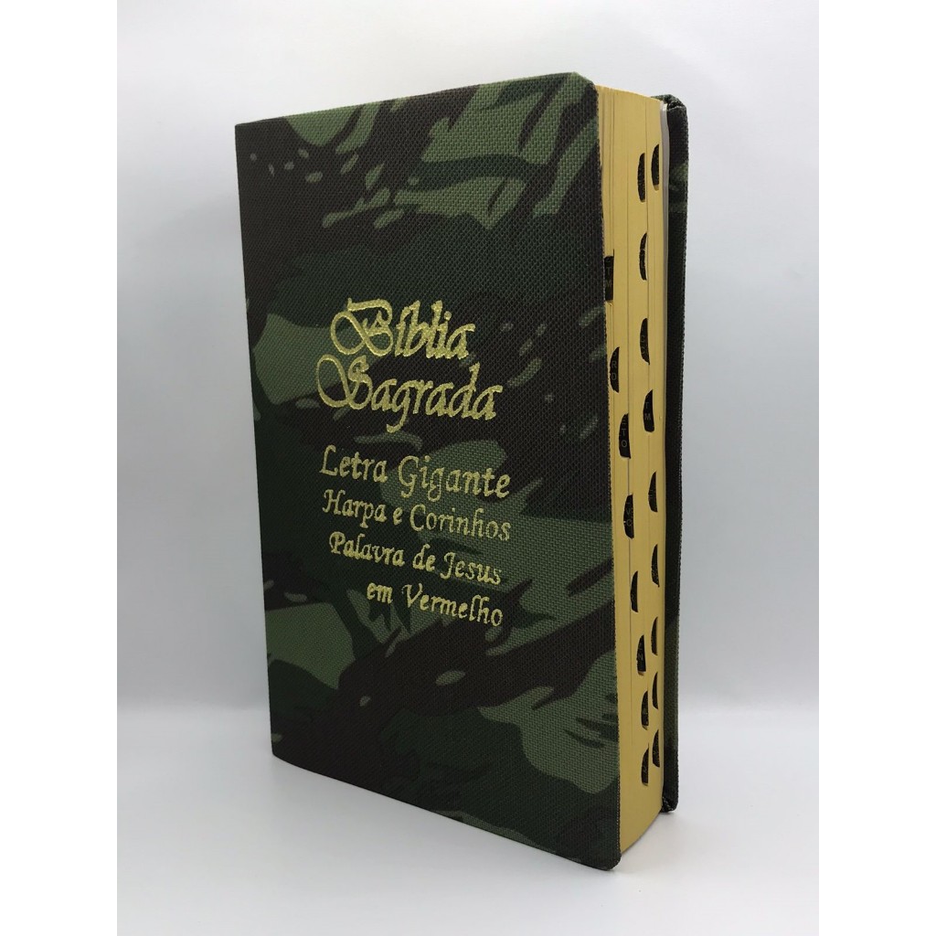 Bíblia Sagrada Tamanho Grande Com Harpa Palavras de Jesus em vermelho Exército em Oferta na Shopee