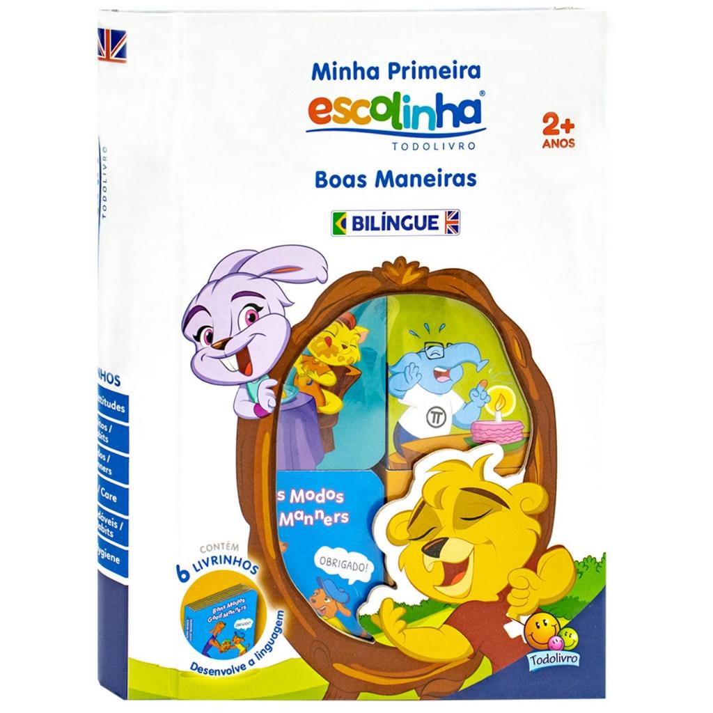 Livro Infantil Minha Primeira Escolinha Box com 6 Livros Livro Educativo Didático