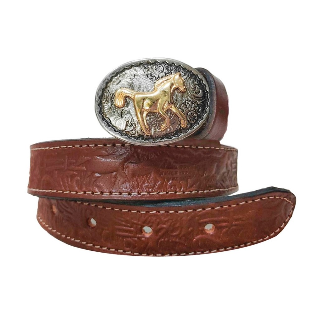 Cinto de Couro Legítimo infantil Masculino com Fivela Country em Oferta na Shopee