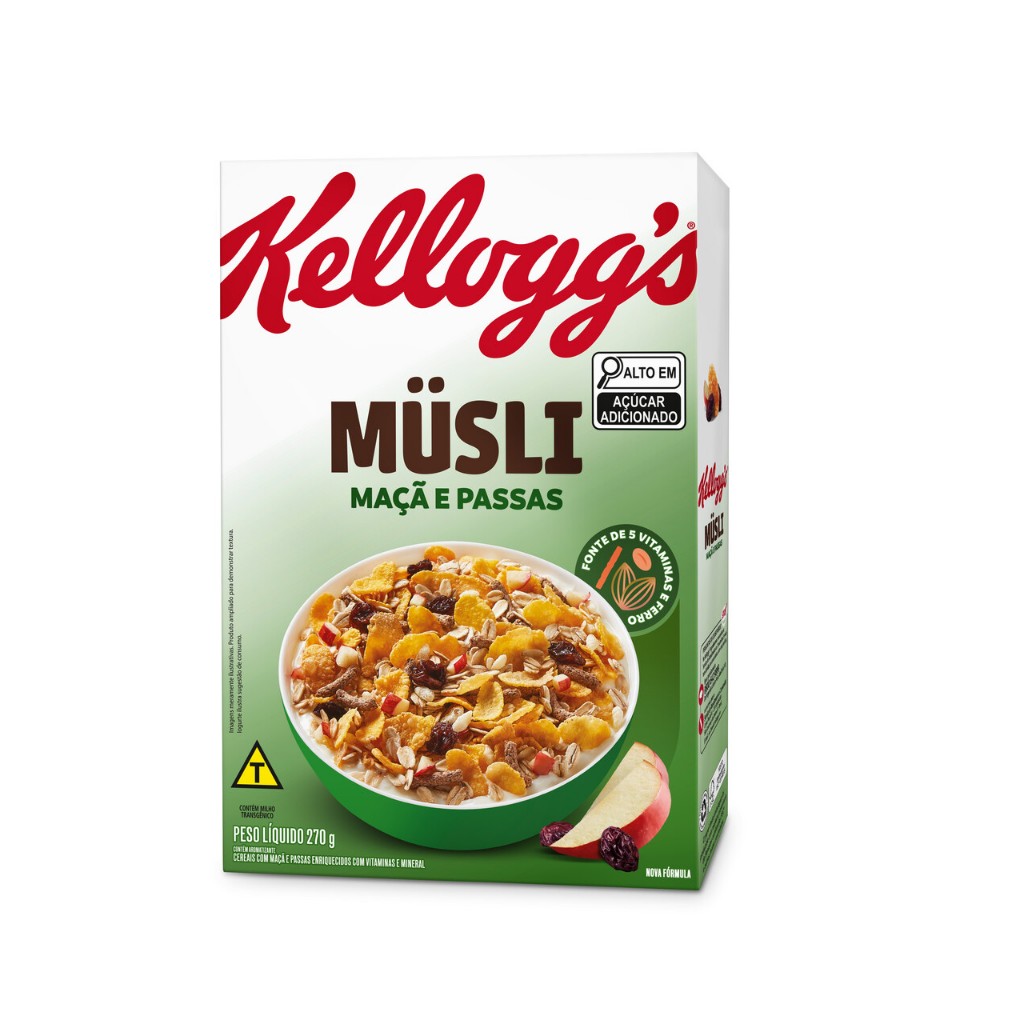 Cereal Müsli Maçã e Passas Kellogg's® 270g em Oferta na Shopee