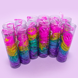 Kit 5 Tubos Liguinha Elásticos de Silicone Para Cabelo