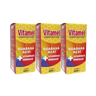 Kit 3 Vitamel Suplemento Vitaminico E Mineral Guaraná E Açaí