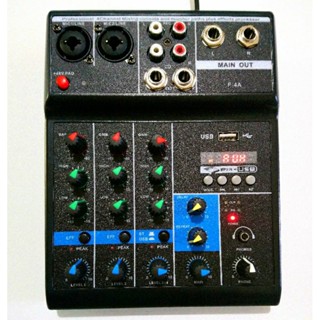 Mesa de som 4 canais com Bluetooth USB e efeito para voz mixer profissional ki