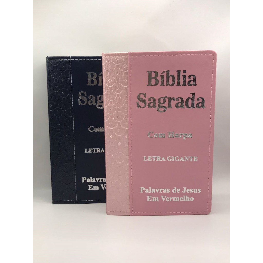 Kit Casal Bíblias Sagrada Tamanho Grande Com Harpa Palavras de Jesus em vermelho Faixa em Oferta na Shopee