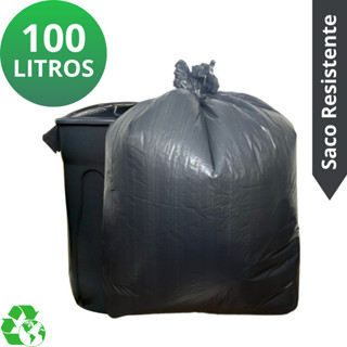 Saco de Lixo Preto 100L Reforçado 100 Unidades Direto Da Fábrica