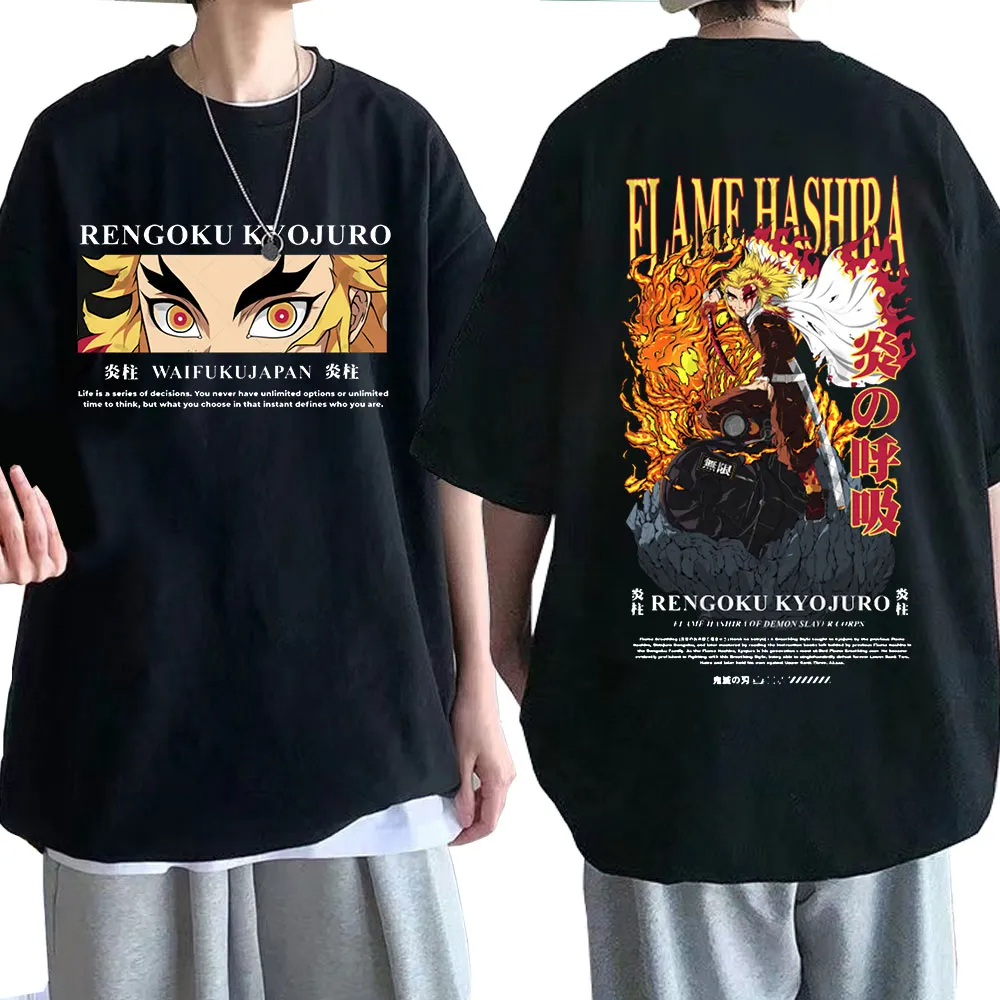 Camisa Camiseta  Kimetsu No Yaiba Kyojuro Rengoku Anime Mangá REF 1473 em Oferta na Shopee
