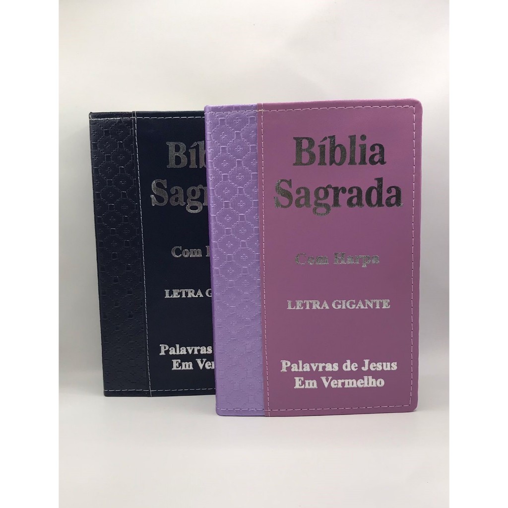 Kit Casal Bíblias Sagrada Tamanho Grande Com Harpa Palavras de Jesus em vermelho Faixa em Oferta na Shopee