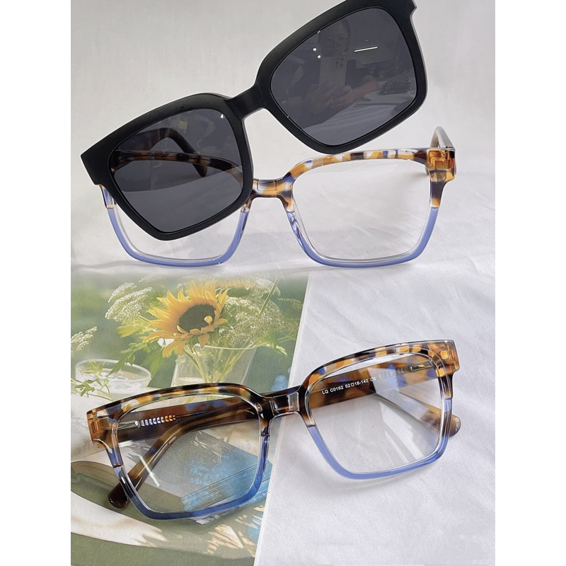 Armação de Óculos Clipon 2 Em 1 Masculino Armação +Solar CHIC / Modelo Novo/ Lente Polarizado /Com Estojo É Flanela 0162