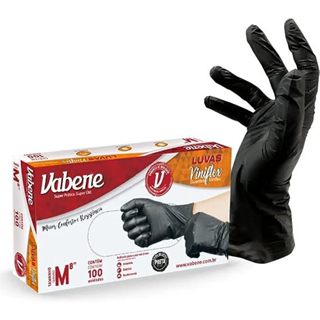 Luva Preta Viniflex Descartável Procedimento C/ 100 Unid