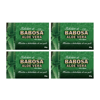 Kit 4 Sabonetes Antisséptico Babosa/Aloe Vera - 90g .