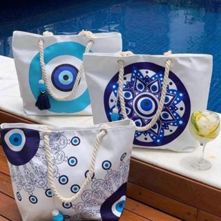 Bolsa Praia piscina dia dia Grande Olho Grego Forro Moda Verão Bali Diversas