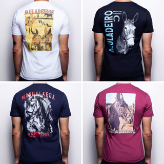 Kit 3 Camisetas Country Masculina Muladeiro Mangalarga Machador 100% Algodão Fio 30.1 Patenteado