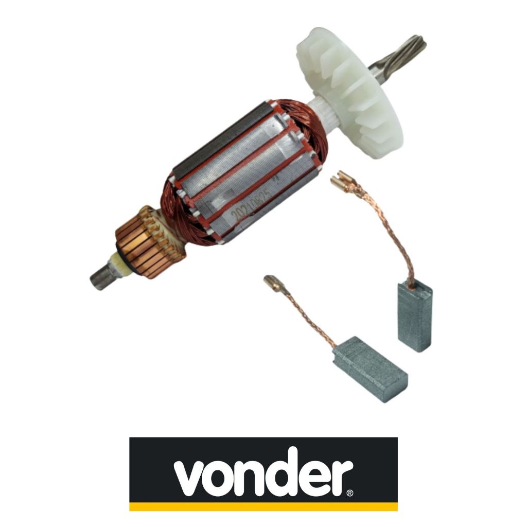 Induzido 127V + Par Escovas P Martelete Mpv620 Mpd620 Vonder Original