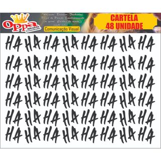 KIT CARTELA 48 ADESIVOS HAHA PARA MOTO PARALAMA CARRO BIKE