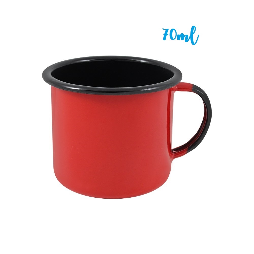 2 Xícara Mine Canequinha  Esmaltada Ágata Ewel 70ml Ewel Café Chá Coloridas
