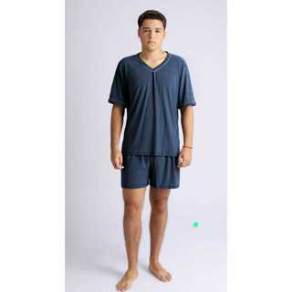 Pijama Masculino Manga Curta Short Liganete Malha Fria