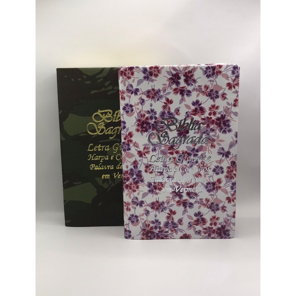 Kit Casal Bíblias Sagrada Tamanho Grande Com Harpa Palavras de Jesus em vermelho Faixa em Oferta na Shopee