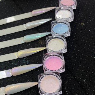 Com 6 Potinhos De Pó Sereia Aurora e Asa de Borboleta Para Unha Nail Art