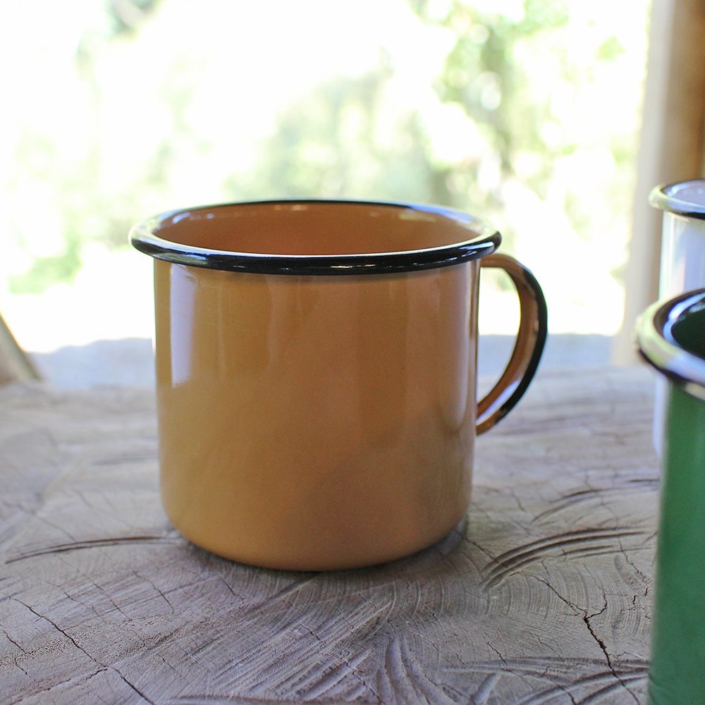 Caneca Xícara Esmaltada Café Chá 370ml Cores Ágata Ewel